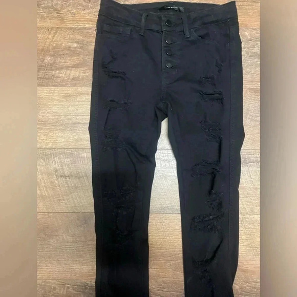 Flying Monkey Mid-Rise Distressed Ankle Skinny Jeans Size 26 - Picture 2 of 6